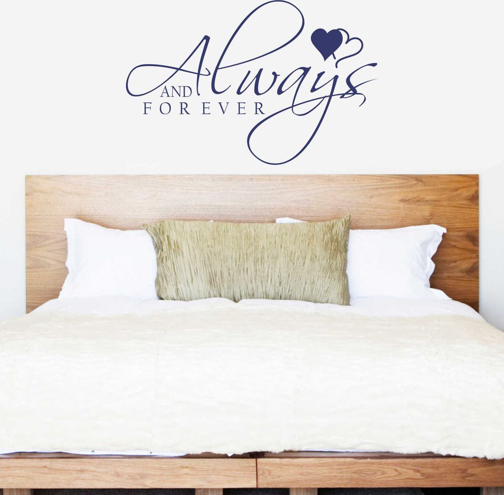 Wandtattoo - Wandaufkleber - Wandtattoo "Always and Forever" - 90cm x 58cm königsblau - Dekoration Küche Wohnzimmer Wand