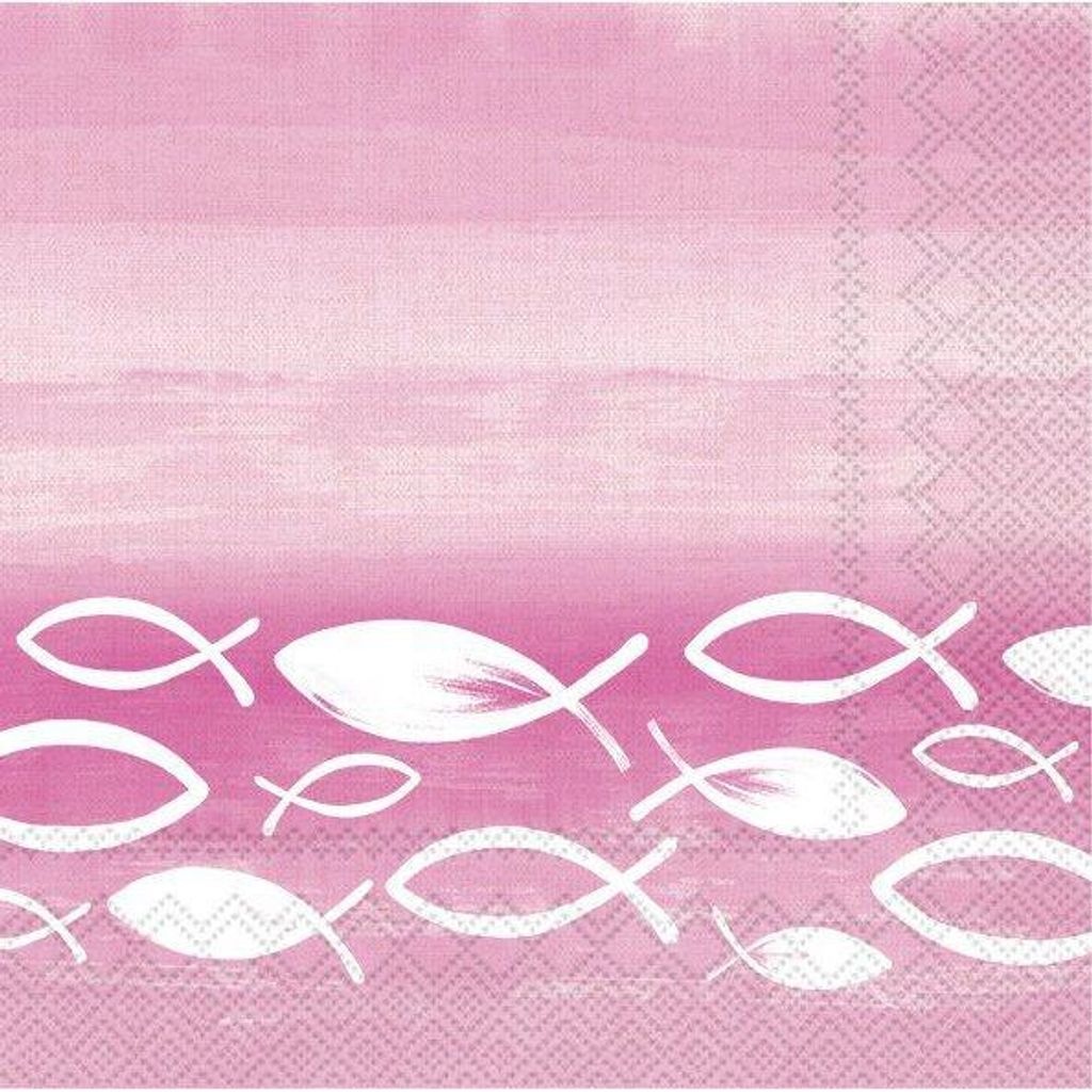 Servietten 33x33 cm - JOYFUL FISH pink Produktbild 