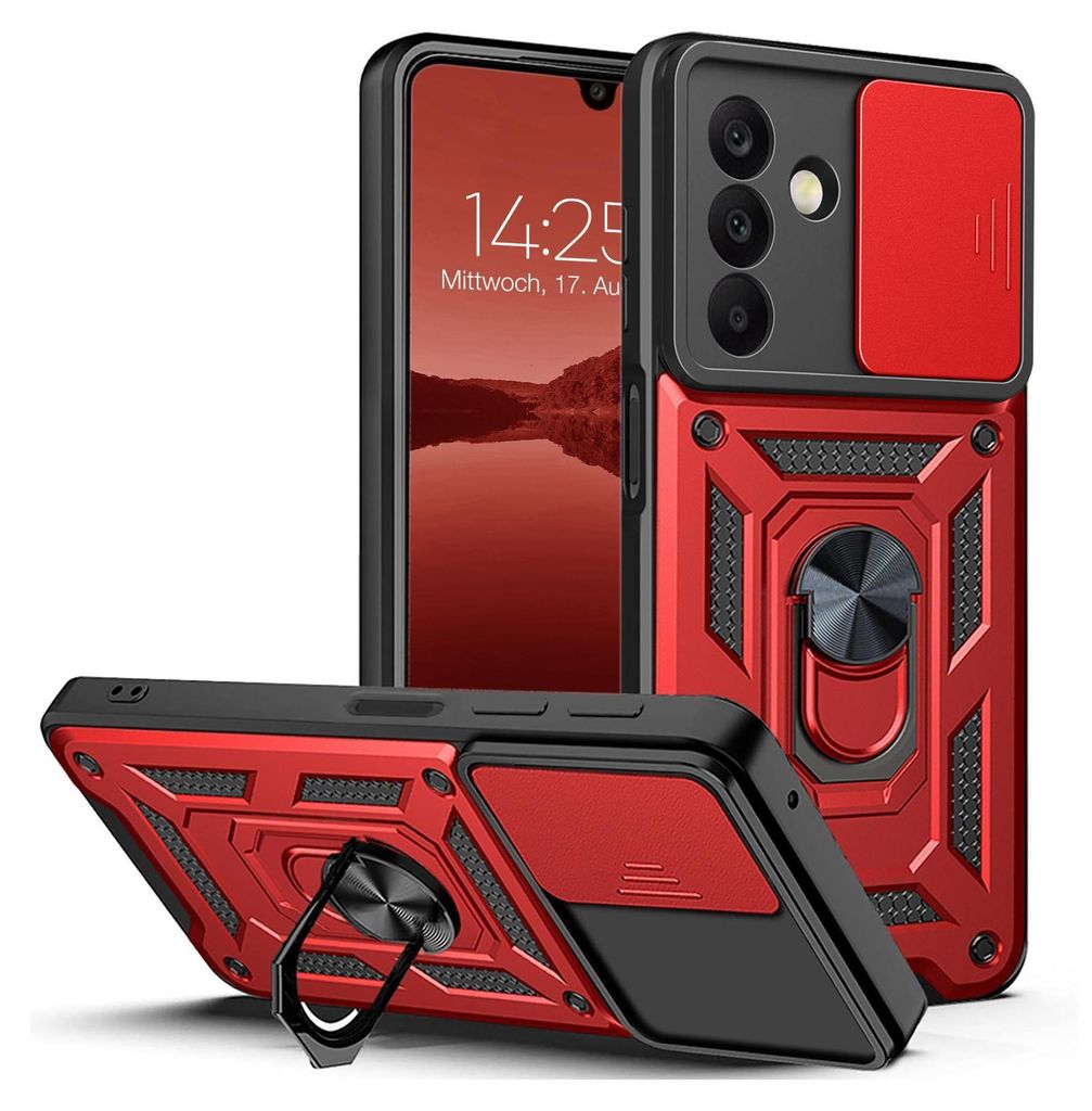 Armor Handyhülle für Samsung Galaxy A17 / A17 5G Kameraschutz Handy Panzer Case Cover Schutzhülle Outdoor Farbe: Rot