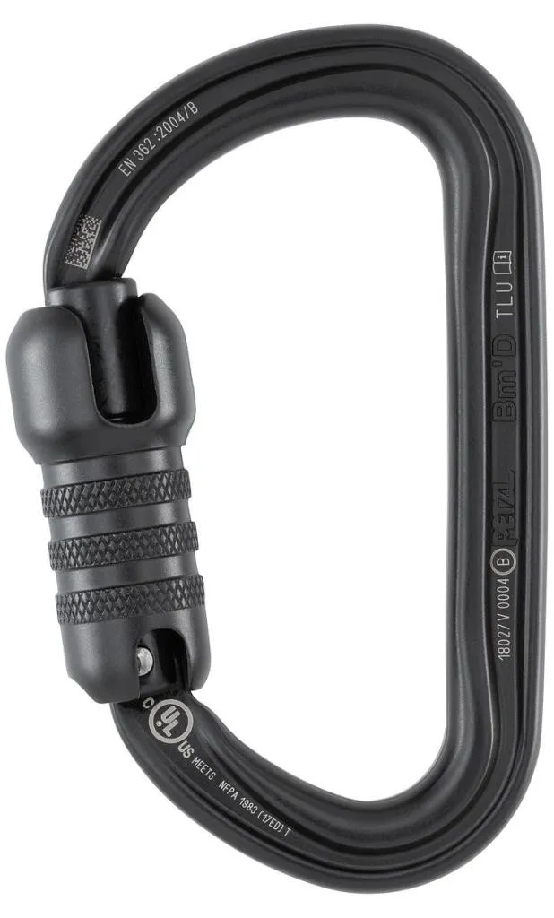 Mousqueton de sécurité Petzl Bm'D Triact-Lock noir pour travaux en hauteur