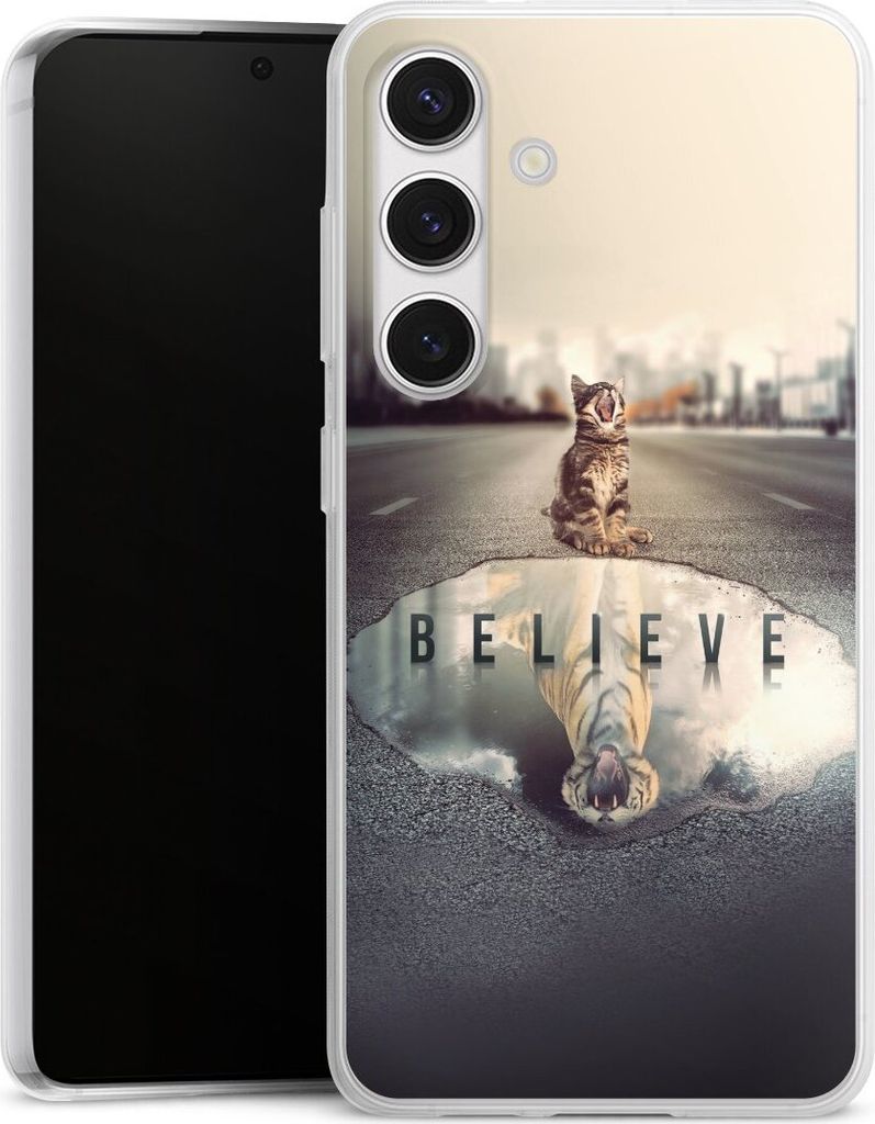 DeinDesign Slim Hülle für Samsung Galaxy S24 Silikon Case Ultra Dünn Handyhülle Motivation Tiere Tiger