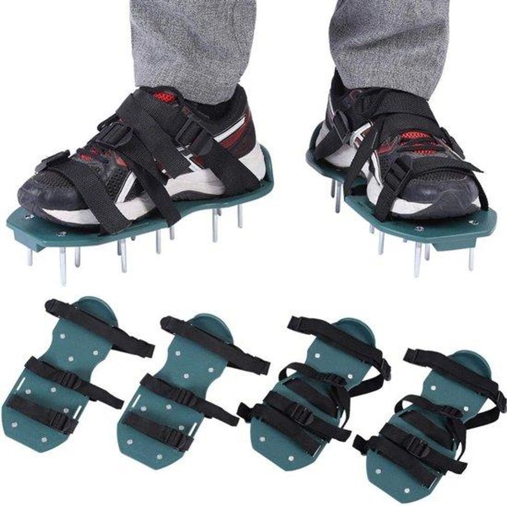 Rasenbelüfter Schuhe mit robusten Spikes und verstellbaren Riemen für die Rasenpflege