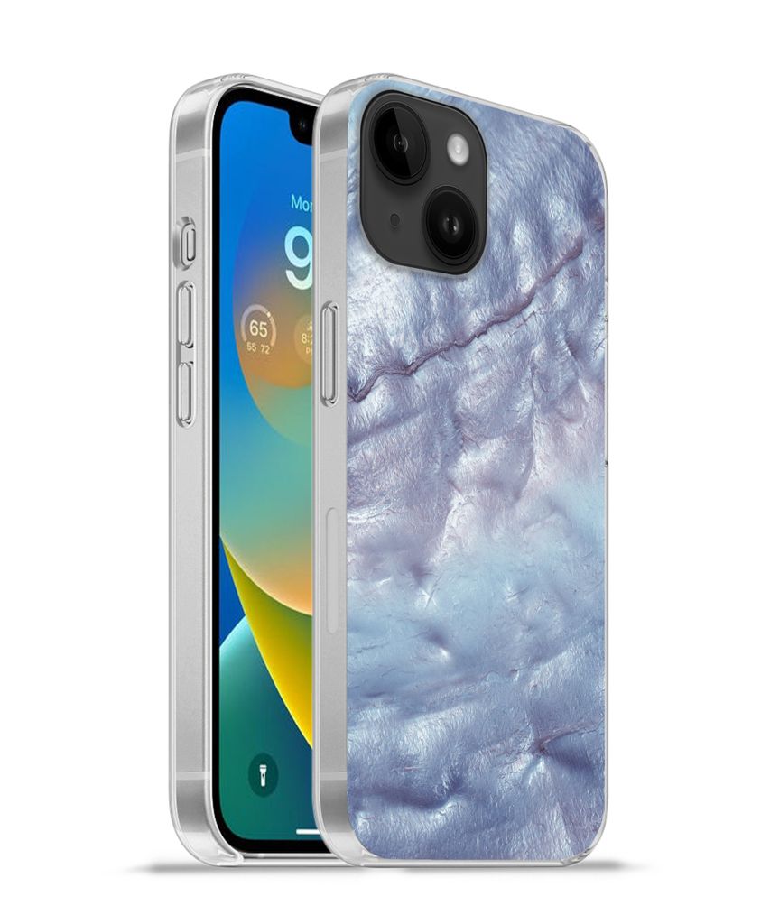 MuchoWow Handyhülle Schutzhülle Hülle für Apple iPhone 14 - Softcase Mineralien und Gesteine - Naturstein - Perlmutt Silikon Softcase Handy H...