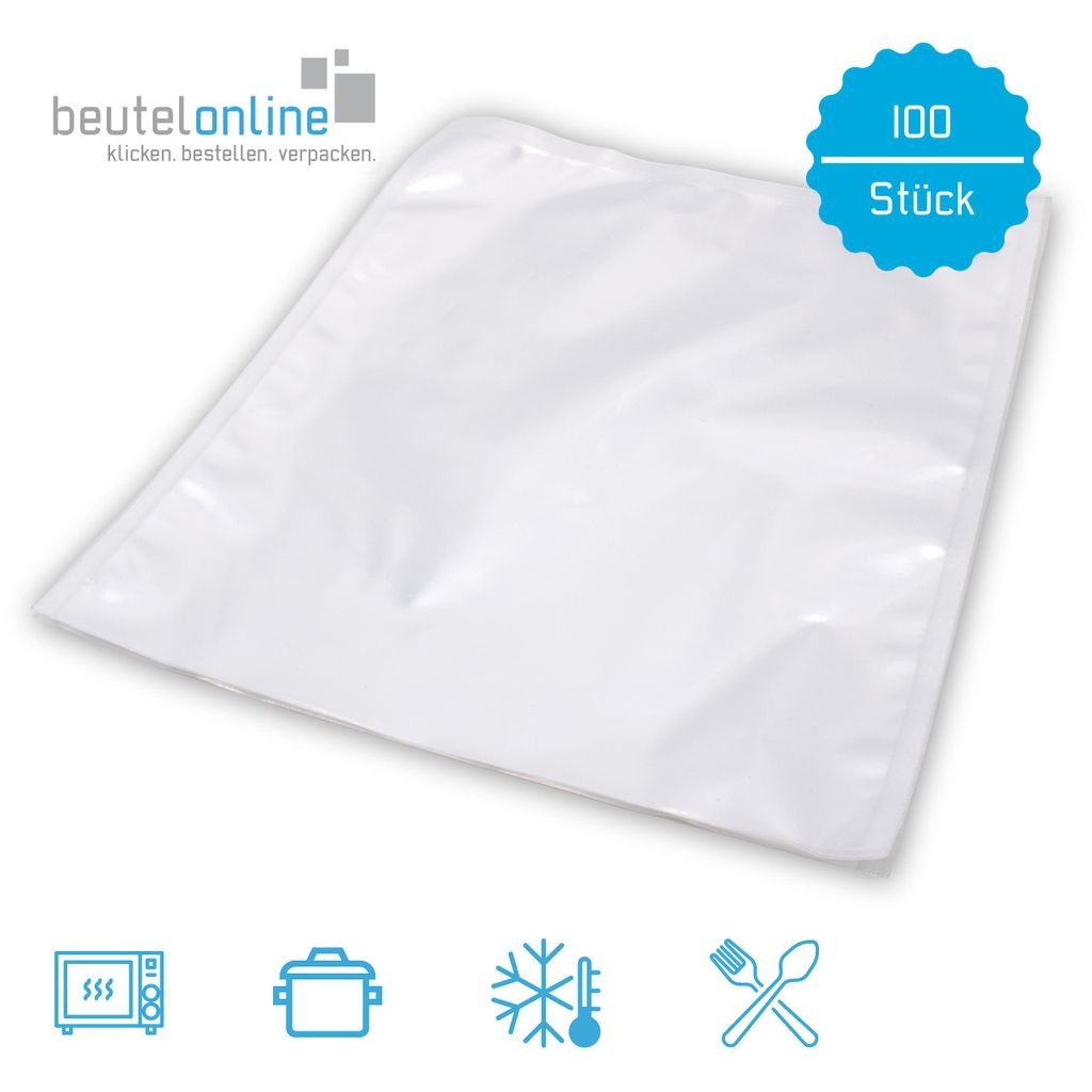 Siegelrandbeutel Vakuumbeutel glatt 150 x 250 mm 90 µ, 100 Produktbild 