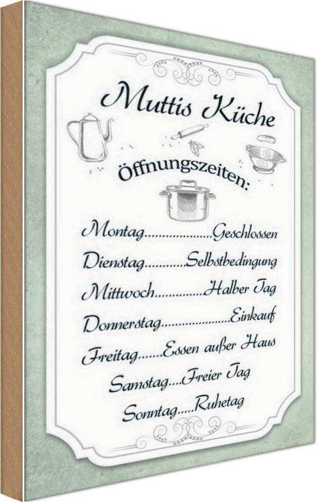 vianmo Holzschild 18x12 cm Muttis Küche Öffnungszeiten Kochen
