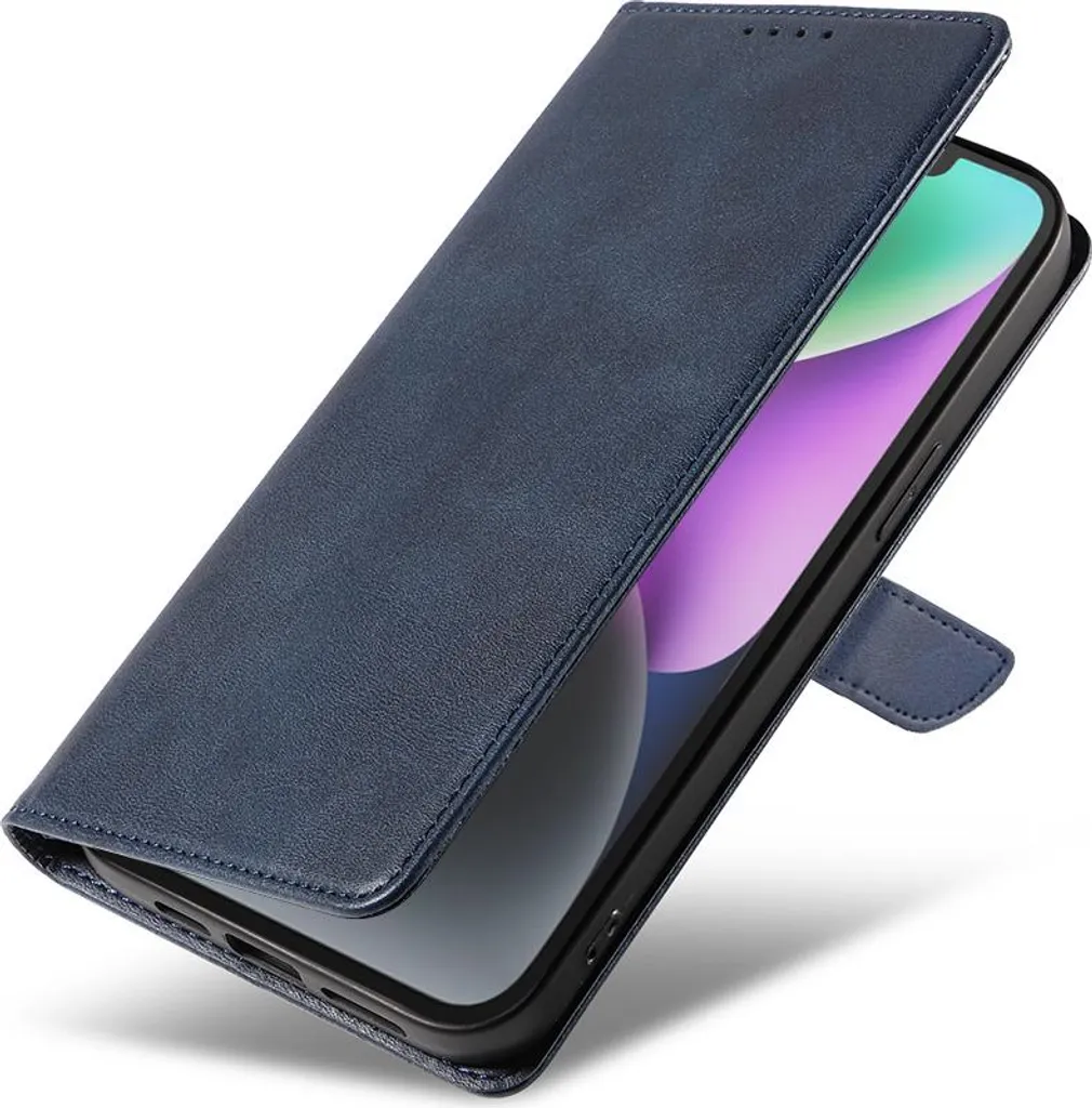 Custodia Professionale iPhone 14 Plus Blu Ecopelle Smartphonica - 3