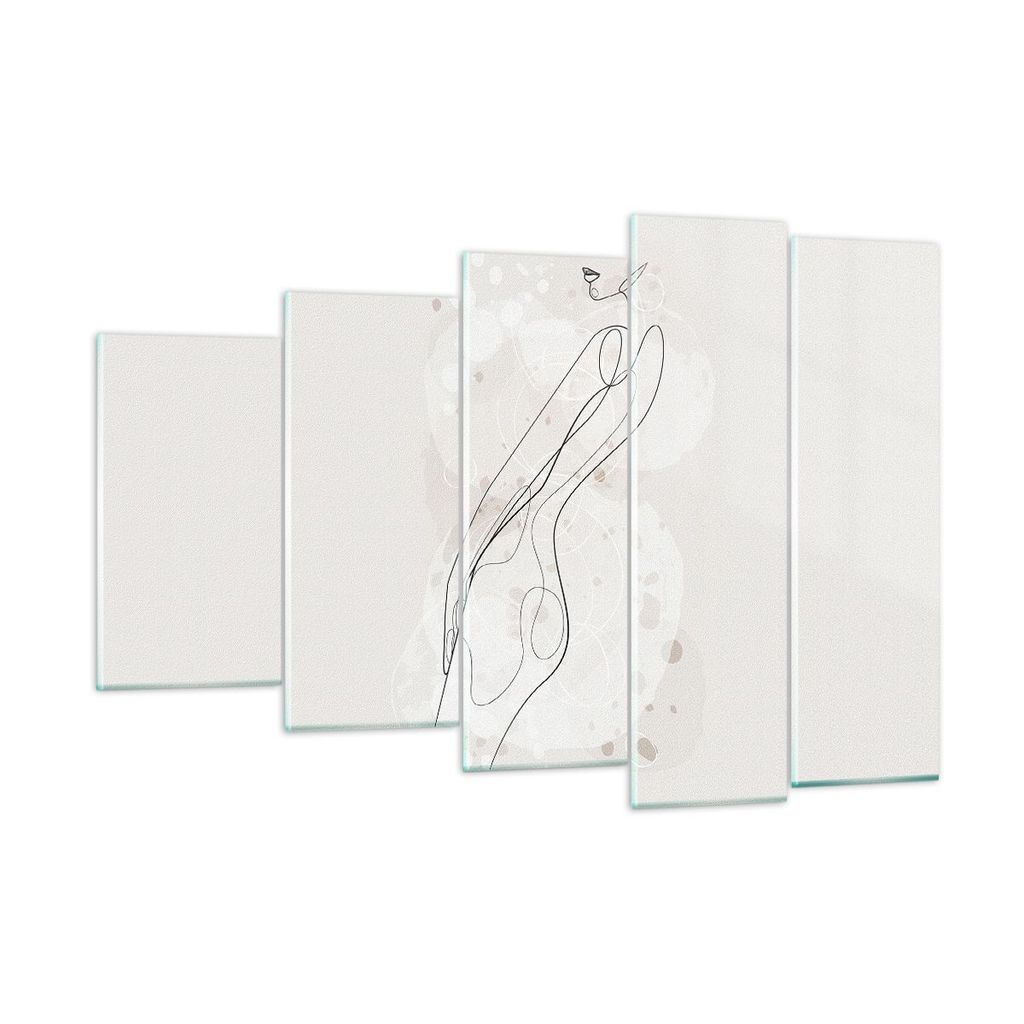 Bilder auf glas - 5 Teile - Minimalismus Körper Frauen - 150x100cm - Glasbilder - Wandbilder - Bilder - Wanddekoration aus Glas - Glas Bilder - Wa...