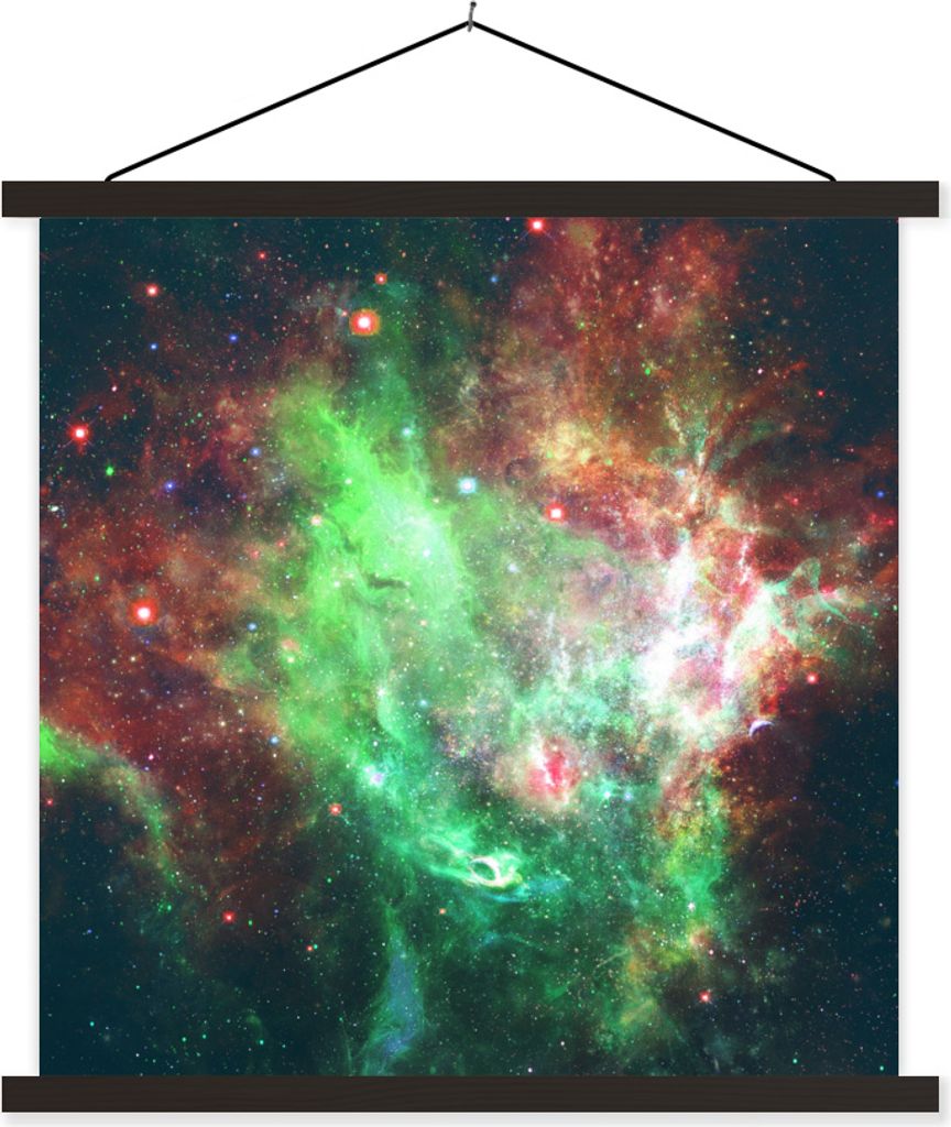 MuchoWow Textilposter Leerzeichen - Rot - Grün 40x40 cm mit schwarzem Rahmen - Fotos