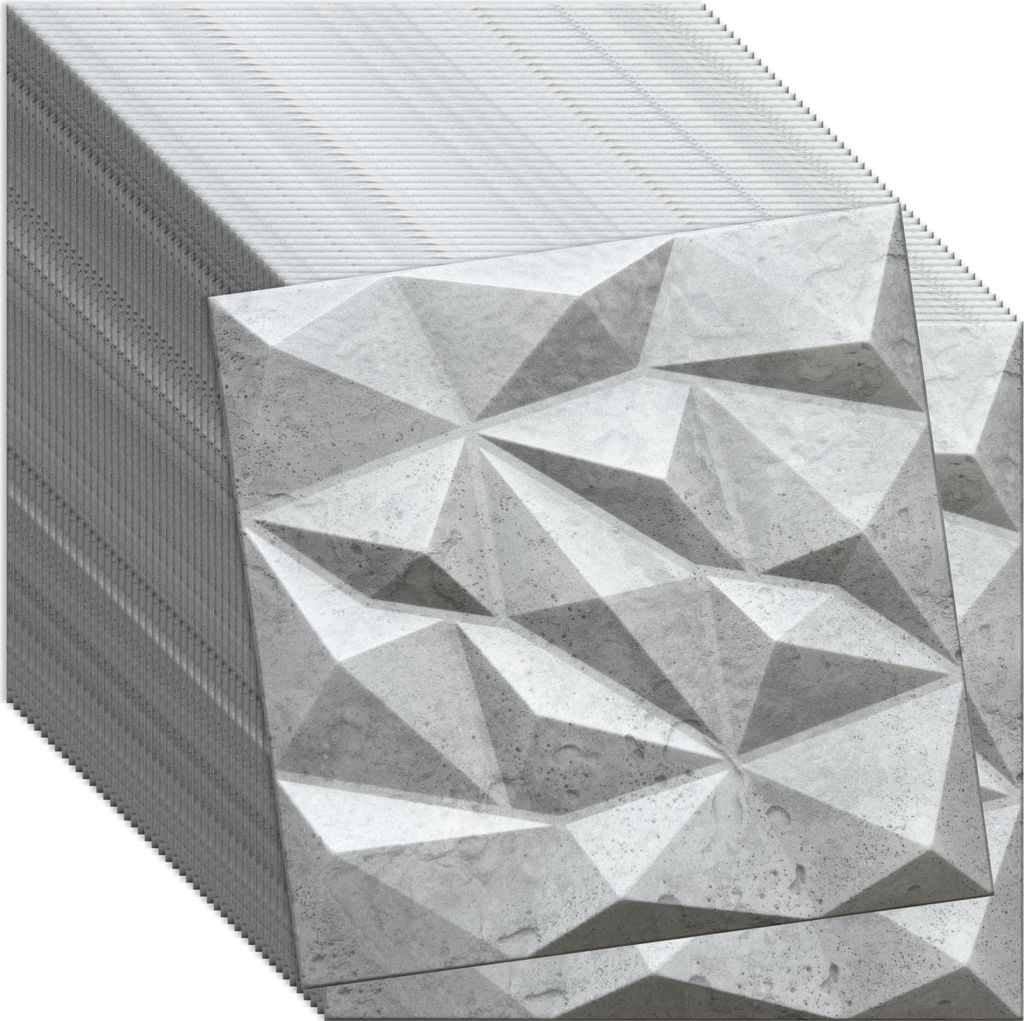 3D Wandpaneele Betonoptik 48 Stück / 12 m² | Deckenpaneele Produktbild 