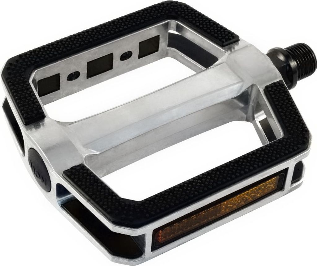 UNION Pedal "SP-180" SB-verpackt, Achse 9/16", Alu silber / schwa