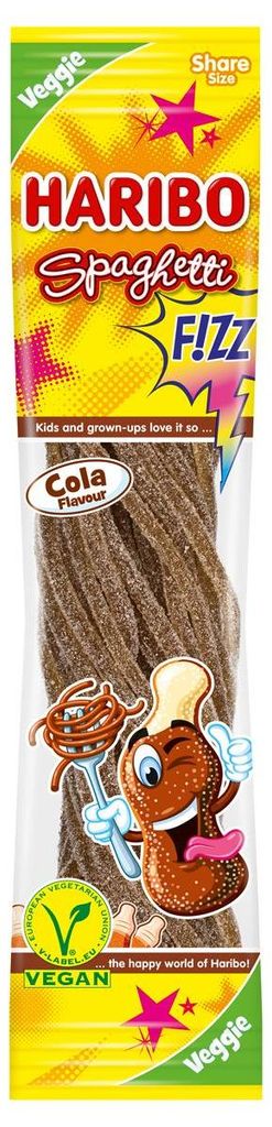 Haribo Spaghetti Cola FIZZ veggie Extrasaure Fruchtgummi Obrázek produktu 