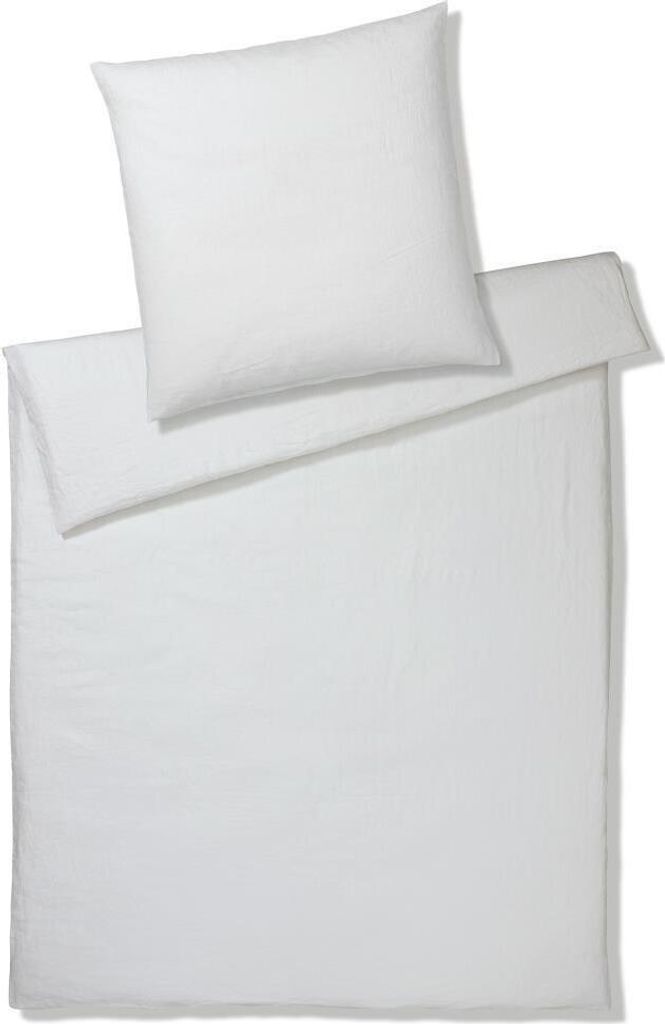 elegante Leinen-Bettwäsche-Garnitur Pure Farbe weiss Größe 200x200+2x40x80cm