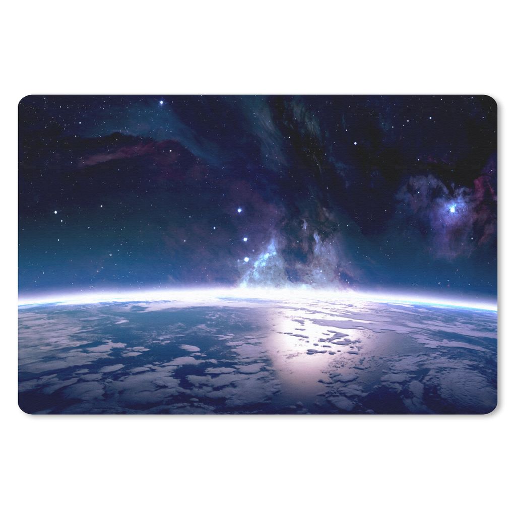 MuchoWow Mauspad Mousepad Weltraum - Erde - Licht 27x18 cm - Mousepads - Maus Mat - Pad - Mausunterlage - Büroartikel - Desk Matten