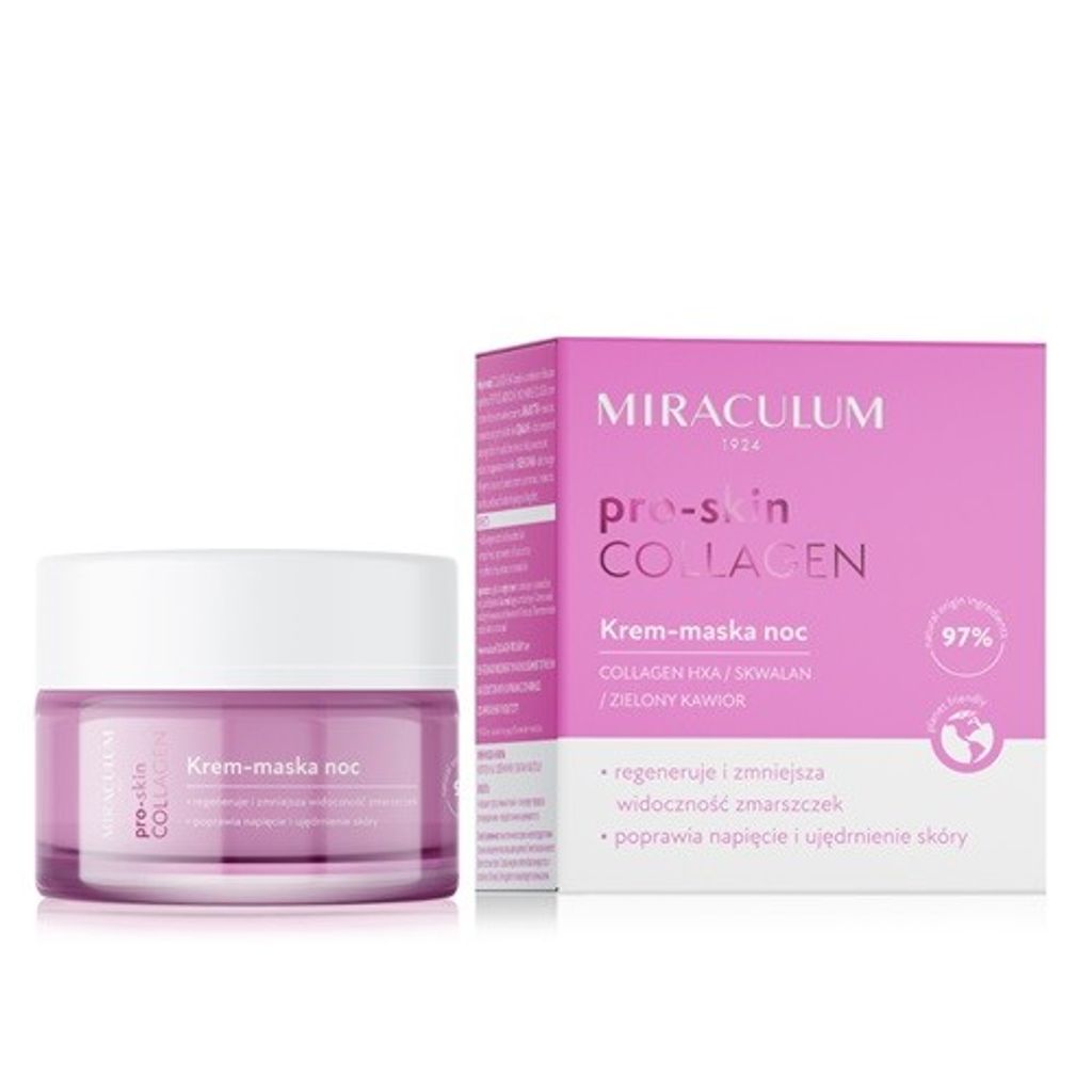 Miraculum Collagen Pro-Skin Cream Mask Night Cream Face Mask Anti-Wrinkle Day Care Increases Skin Elasticity For All Skin Types Gift Idea 50ml