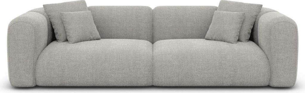 Strukturstoff 3-Sitzer Couch Belio Hellgrau