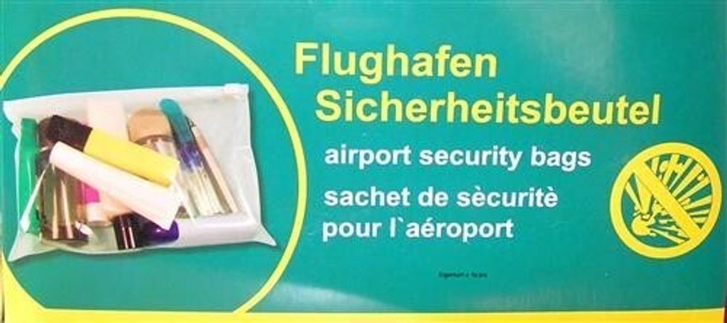 10 Sicherheitsbeutel Schiebeverschlussbeutel Flughafenbeutel 250x170mm