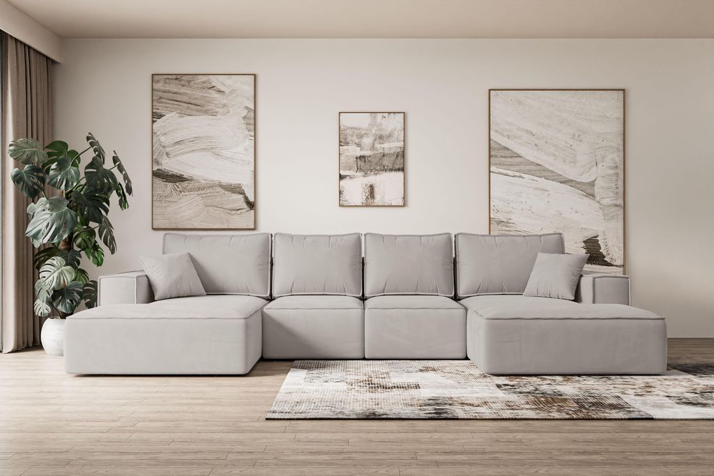ALTDECOR Ecksofa mit Schlaffunktion und Bettkasten - Corner Sofa Eckcouch Couch U-Form universal, links/rechts angeordnet Schlafcouch Ausziehbar Wo...