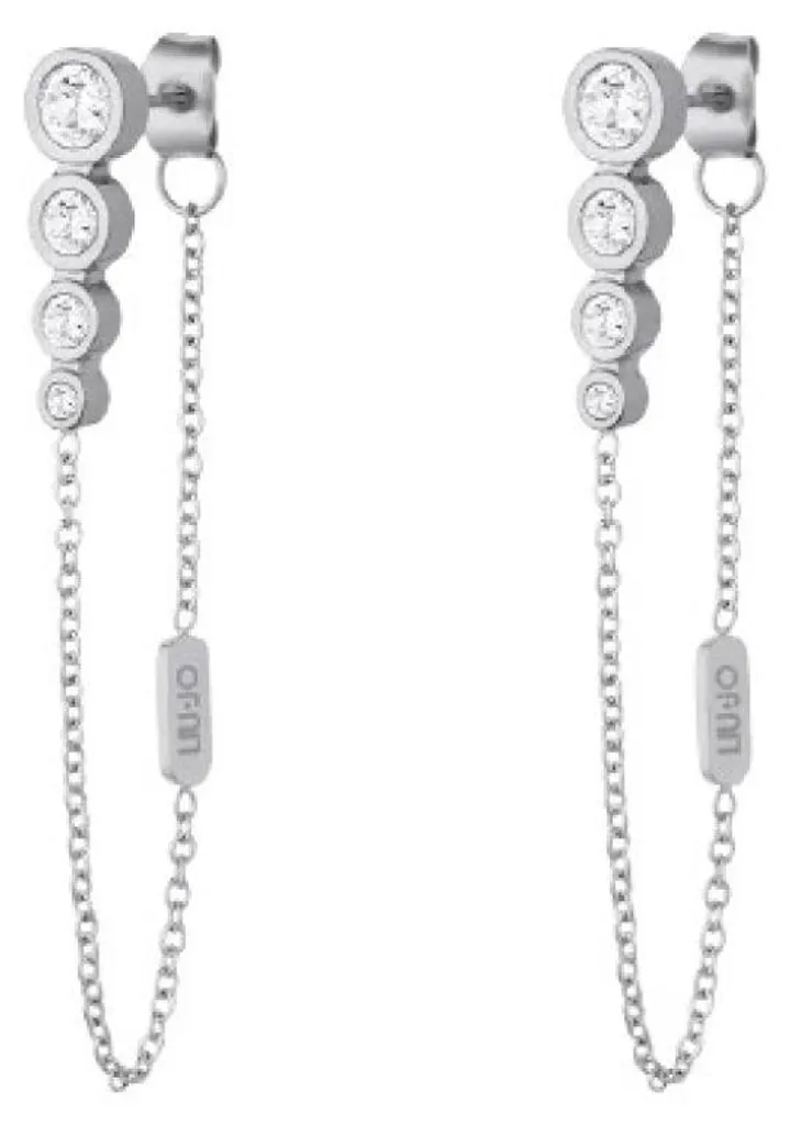 Boucles d'oreilles acier anti-allergie avec chaînes fluides LJ2994