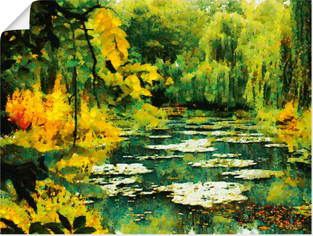 ARTland Poster Grüner See Größe: 40x30 cm