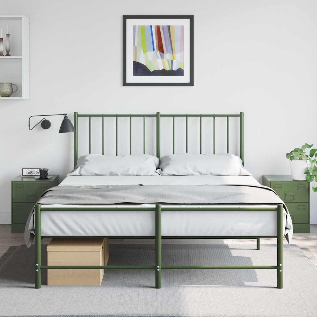 vidaXL Nachttische 2 Stk. Grün 34,5x39x44 cm Stahl Produktbild 