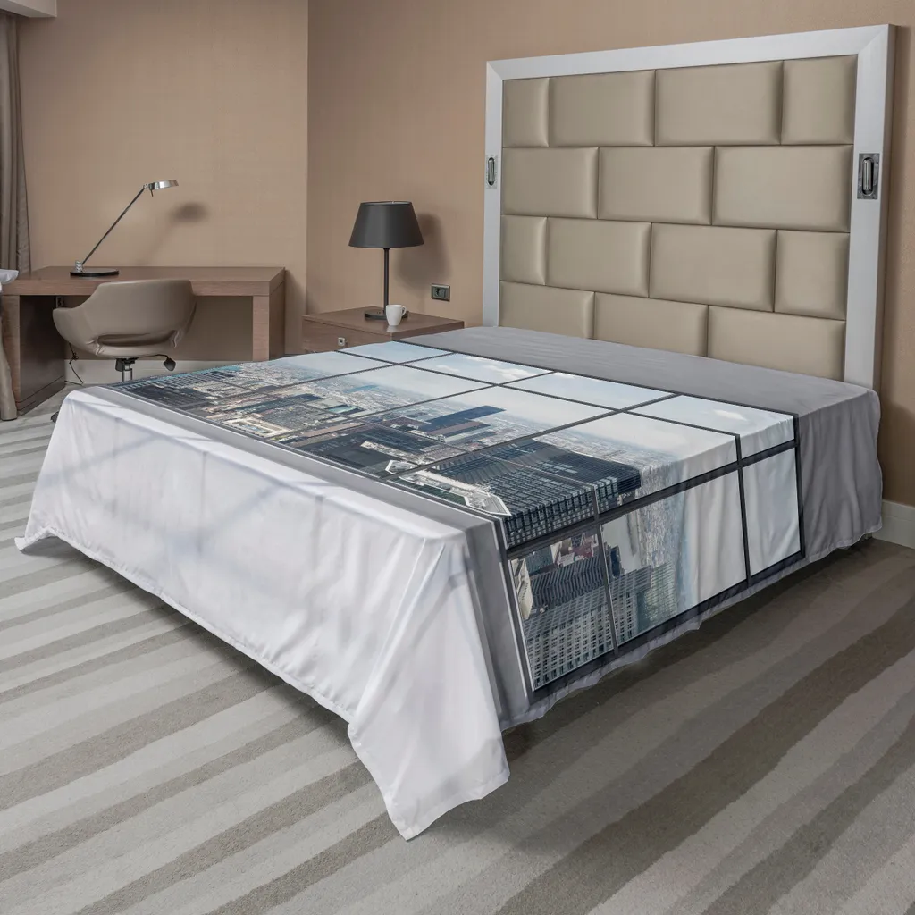 Grand Drap de Dessus Décoratif Art Urbain pour Lit King Size 266x260