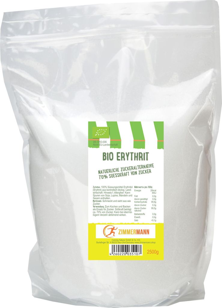 Bio Erythrit 2500g - Zuckeralternative von Zimmermann