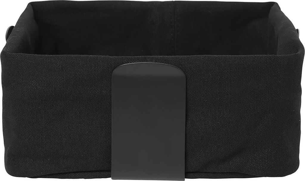 Blomus Brotkorb Desa L, Stofftasche im Stahlgestell, Brotbehälter, Stahl pulverbeschichtet, Baumwolle, Black, 26 x 26 cm, 64201