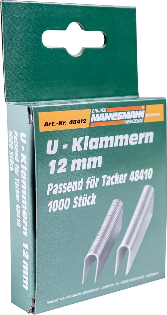 Mannesmann M48412 12mm: Punti a U per Restauro e Fissaggio - 1000 Pezzi