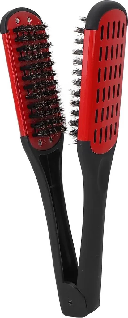 Fermaglio per piastra per capelli, pettine styling a doppia faccia, design cavo, buona elasticità, per casa e barbiere, nero