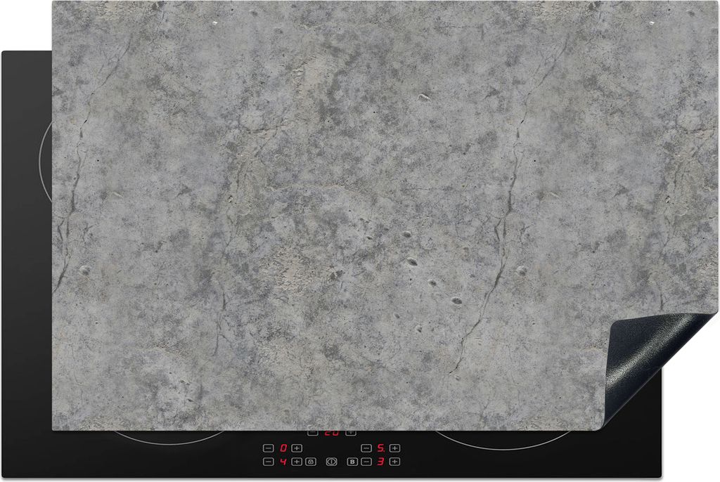KitchenYeah Herdabdeckplatte Beton - Antik - Muster , 81x52cm, Küche Deko, Glaskeramikfeld Herdabdeckung, Abdeckplatte fùr Kochfeld