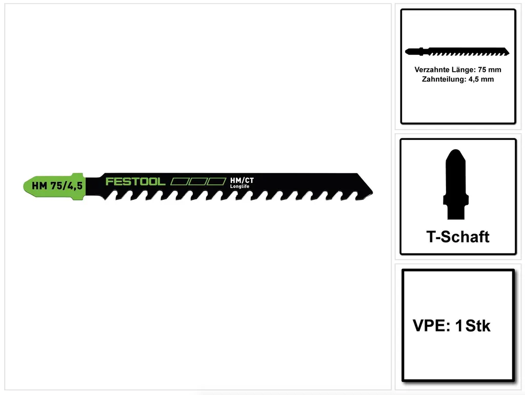Lama Festool HM 75/4,5 Cod. 204343 | Per Pannelli in Fibrocemento