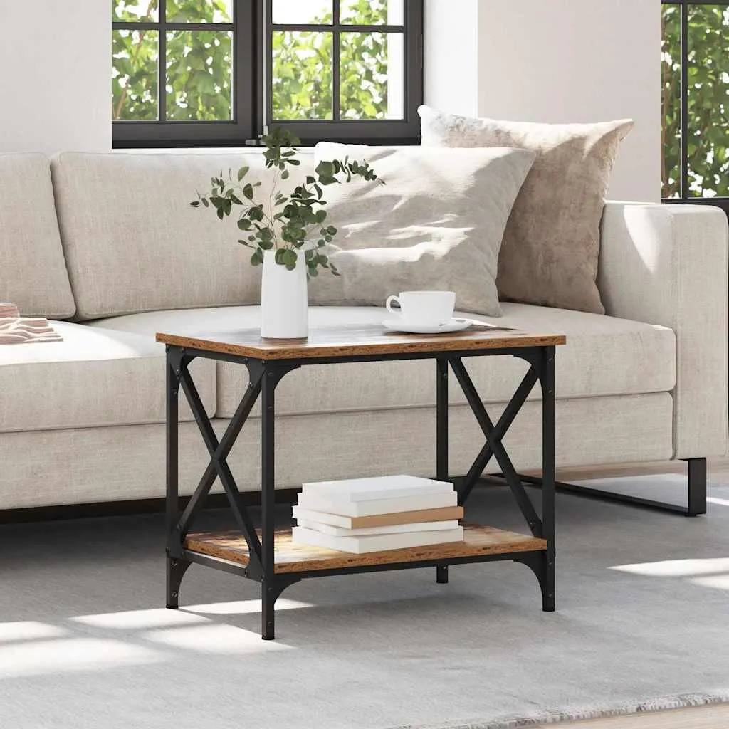 SYFAX Tavolo Lato Divano Legno Vecchio 55cm | Complemento d'Arredo - 4