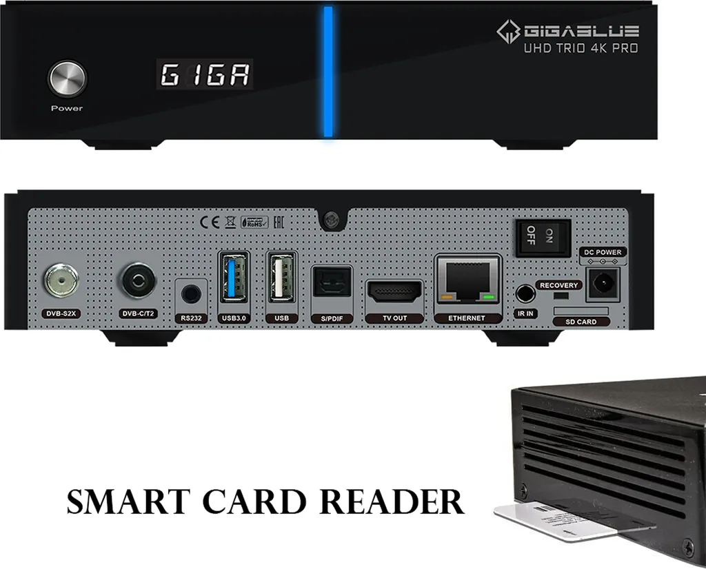 Décodeur Satellite et TNT GigaBlue 4K PRO pour Streaming et TV HD - 2