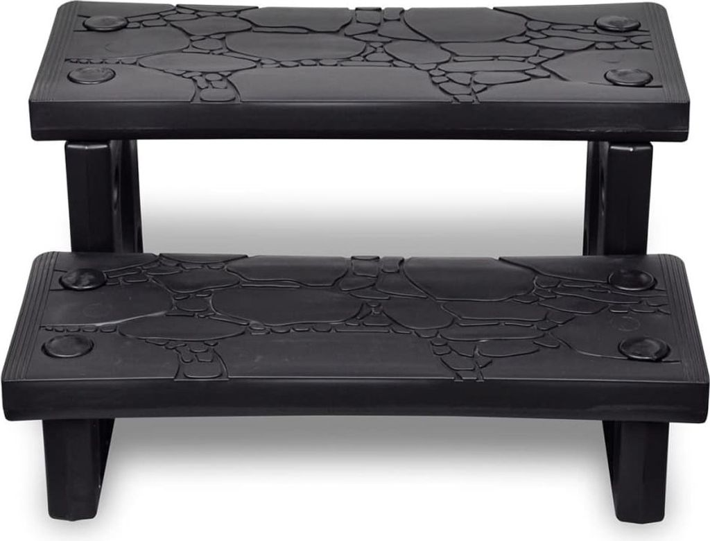 vidaXL Whirlpooltreppe, Schwarz, Kunststoff, 70x65x34 cm, Produktbild 