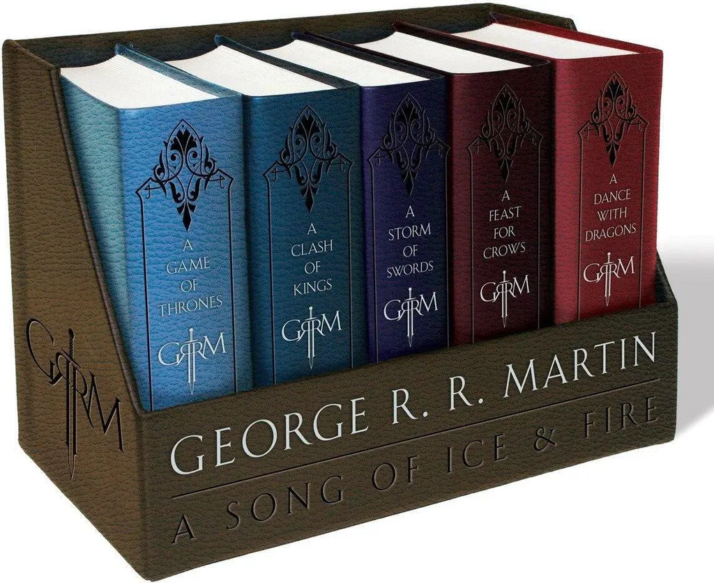 A Game of Thrones Coffret Robuste 5 Livres Anti-Usure Finition Cuir