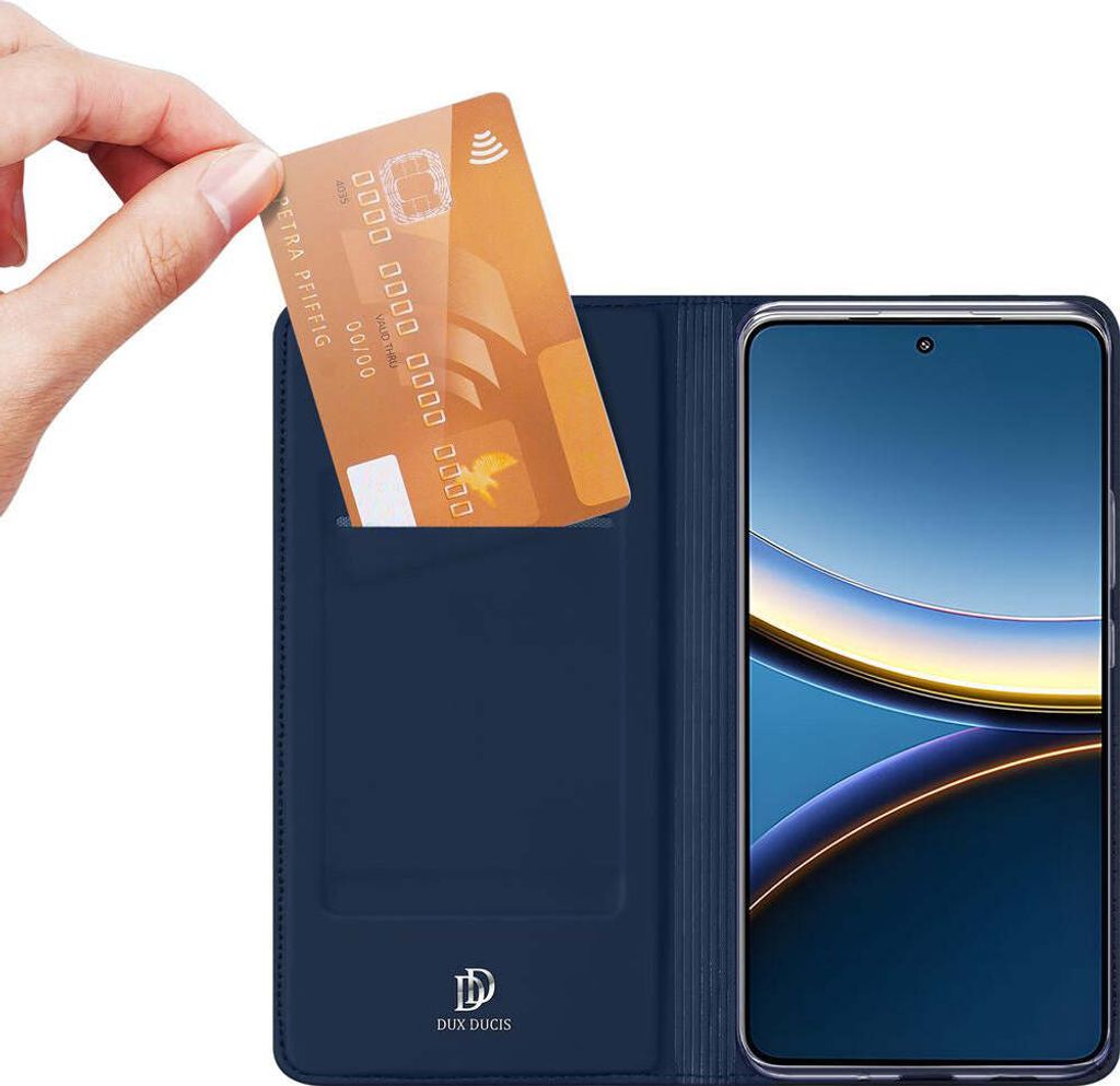Handyhülle mit Klappe für Xiaomi POCO F7 Pro, Dux Ducis Skin Pro, Dunkelblau