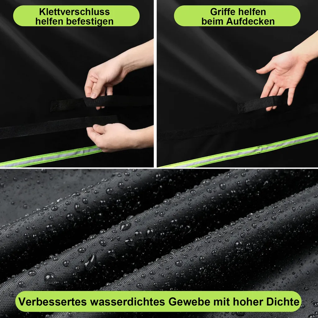 Copri Lettino Giardino Impermeabile 210D Oxford Nero 210x75x80cm - 4