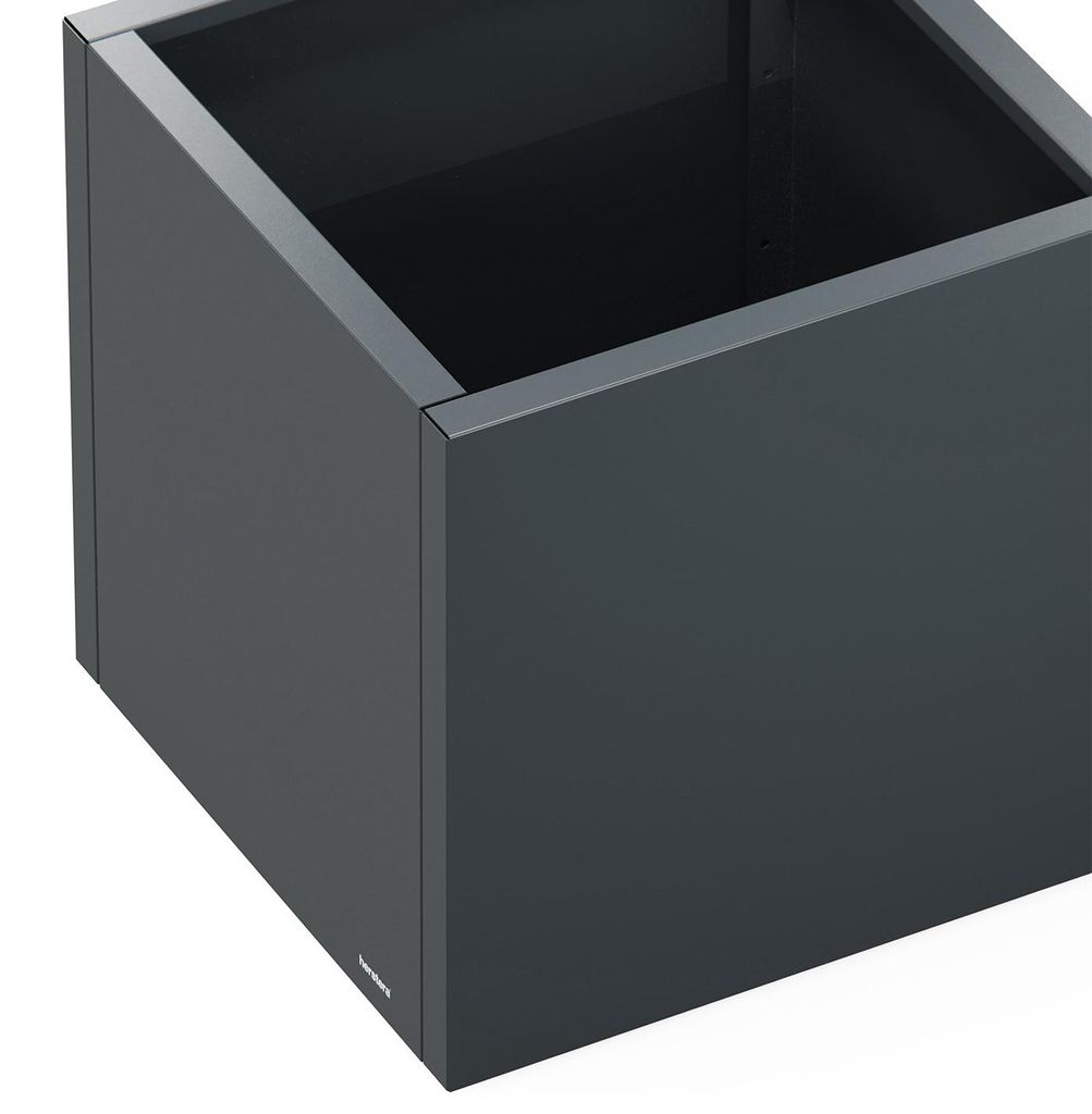 Metalowy doniczka w kształcie sześcianu, stojący, stal, Zdjęcie produktu 
