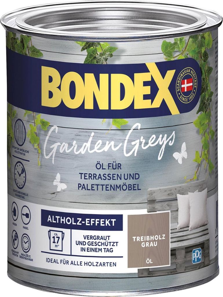 Bondex GARDEN GREYS Öl treibholzgrau, Patina-Effekt, 750 ml Produktbild 