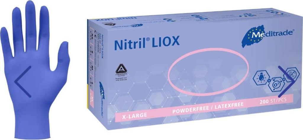 Rękawiczki Rękawice Nitrylowe Niebieskie MEDITRADE 200 szt Zdjęcie produktu 
