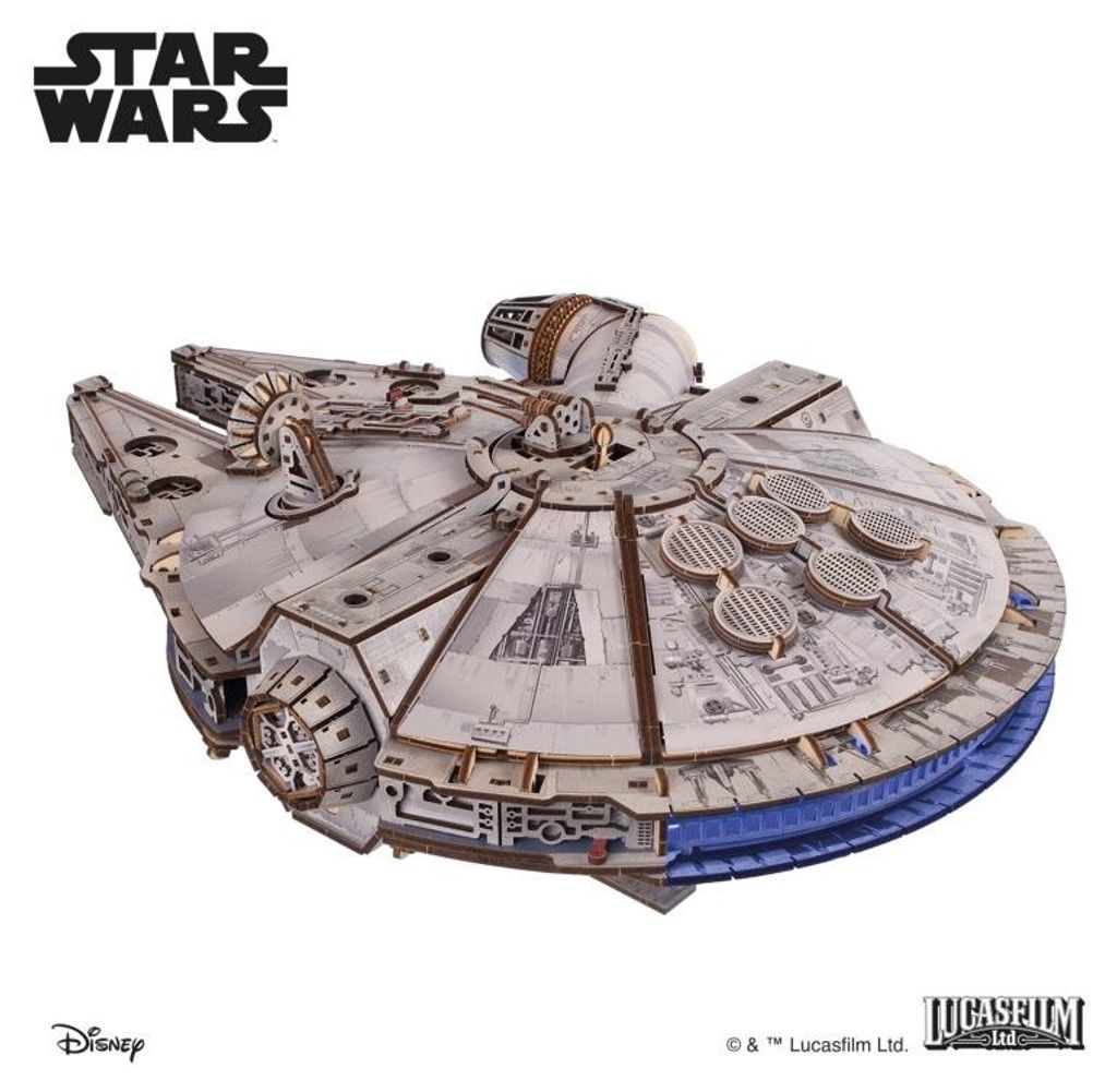 UGEARS 3D-Puzzle Star Wars: Millennium Falcon 1235 dlks Produktbild 