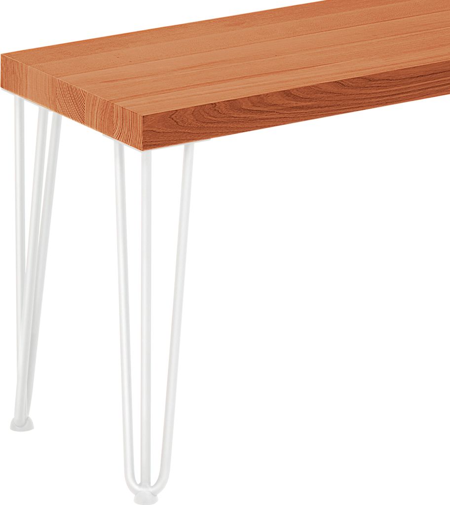 LAMO Manufaktur Sitzbank Flur Holzbank Bettbank 30x80x47 cm, Möbelfüße Creative Weiss / Dunkel, LSB-01-A-004-80-9016Cr