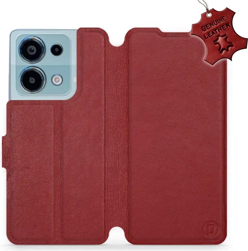 Echtleder Handyhülle für Xiaomi Redmi Note 13 Pro 4G, Mobiwear Leather, Dunkelrot