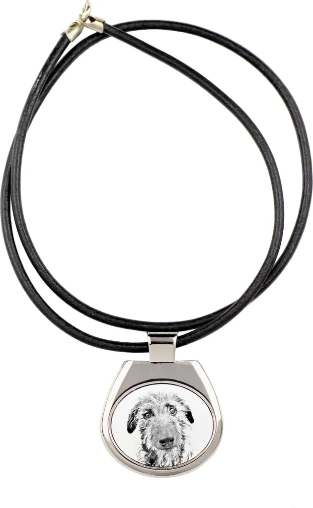 Gioiello Memoriale Deerhound: Collana Personalizzata Art-Dog Foto