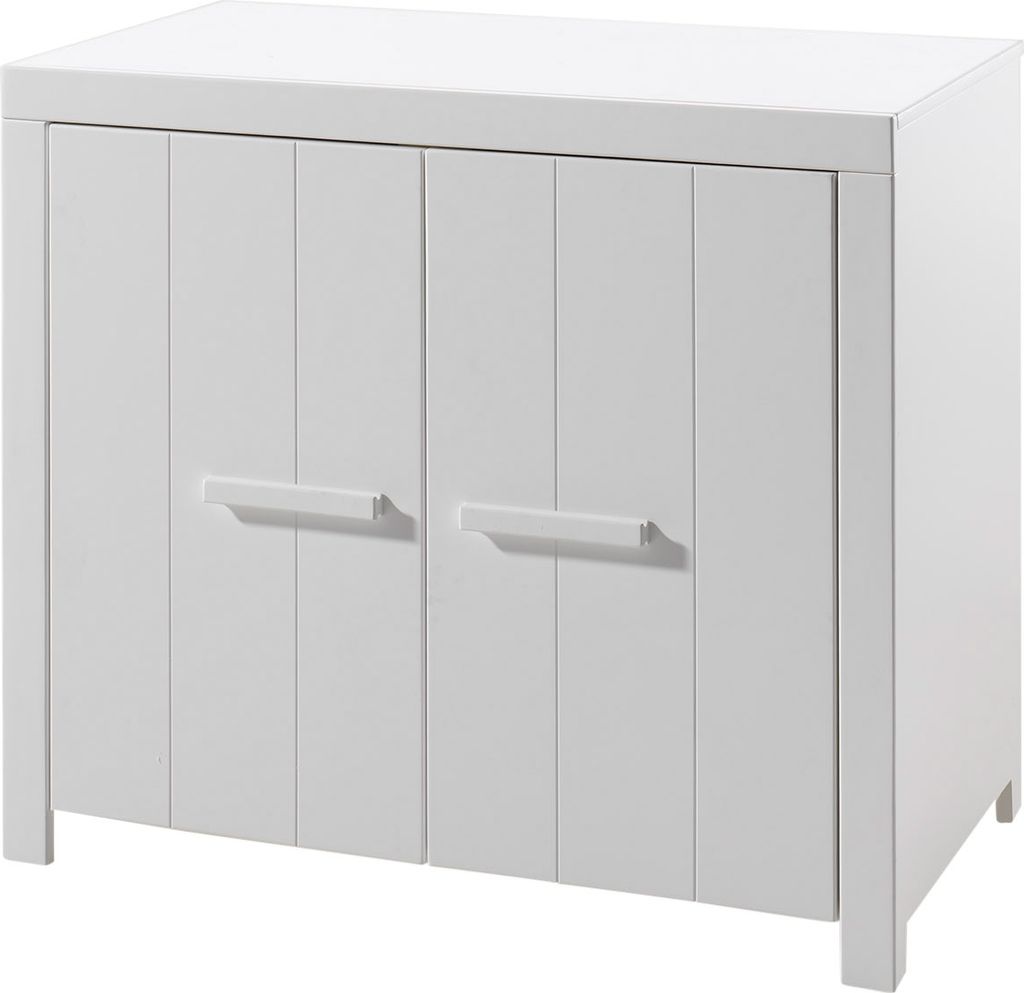 Kommode >ERIK< in Weiß aus Massiv Kiefer und MDF - 100x87x57cm (BxHxT)