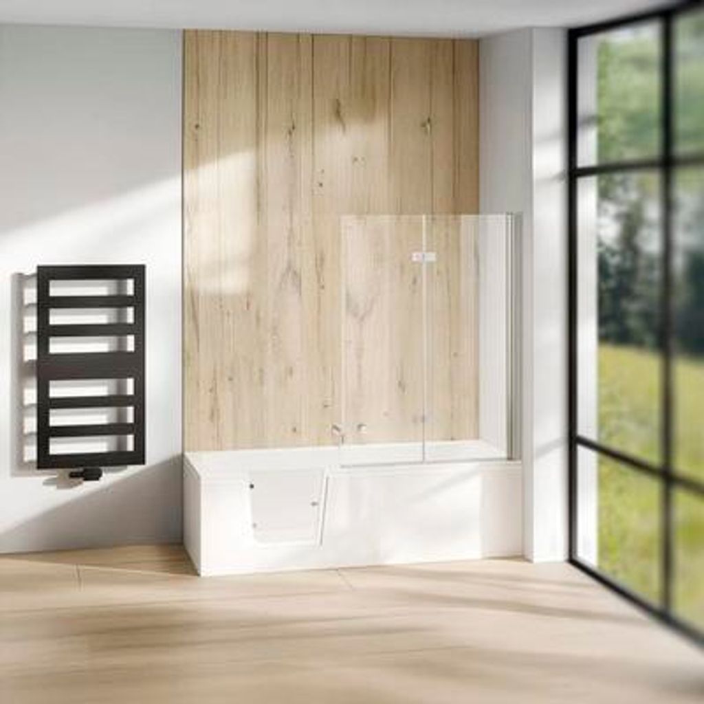 Badewannenaufsatz 2-teilig SCHULTE Komfort 900 x 1400 mm Klarglas Profilfarbe chrom D3397 41 50 22