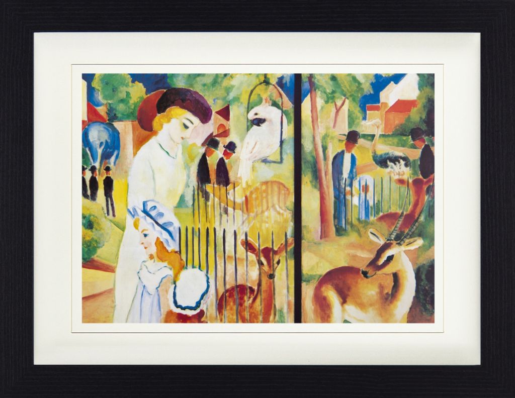 August Macke Gerahmtes Bild Mit Edlem Passepartout | Wand-Bilder | Im Bilderrahmen - Großer Zoologischer Garten, 1912 (30 x 40 cm)