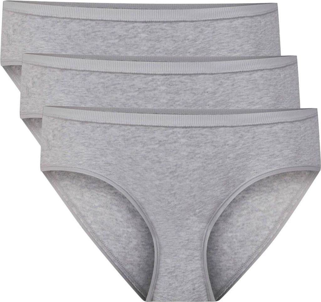 Bamboo Basics Hüftslip Mila - Light Grey Melange - 3-Pack, Farbe:Light Grey Melange, Größe:XL