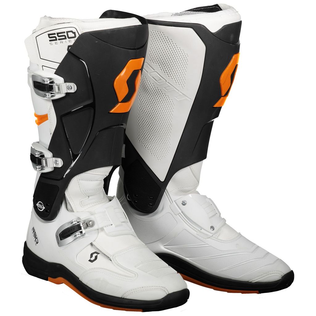 Scott 550 Motocross Stiefel, weiß/orange, 48