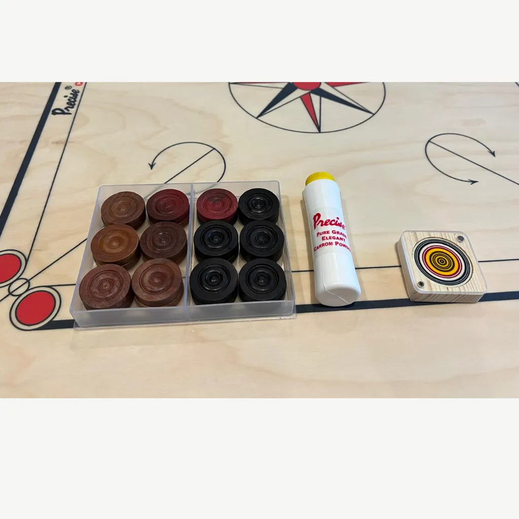 Jeu de Carrom de Compétition 24mm Precise Carrom Nouvelle Génération